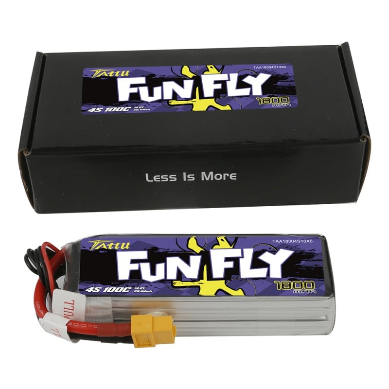Tattu Funfly Series 1800mAh 14.8V 100C 4S1P Lipo Battery Pack with XT60 Plug