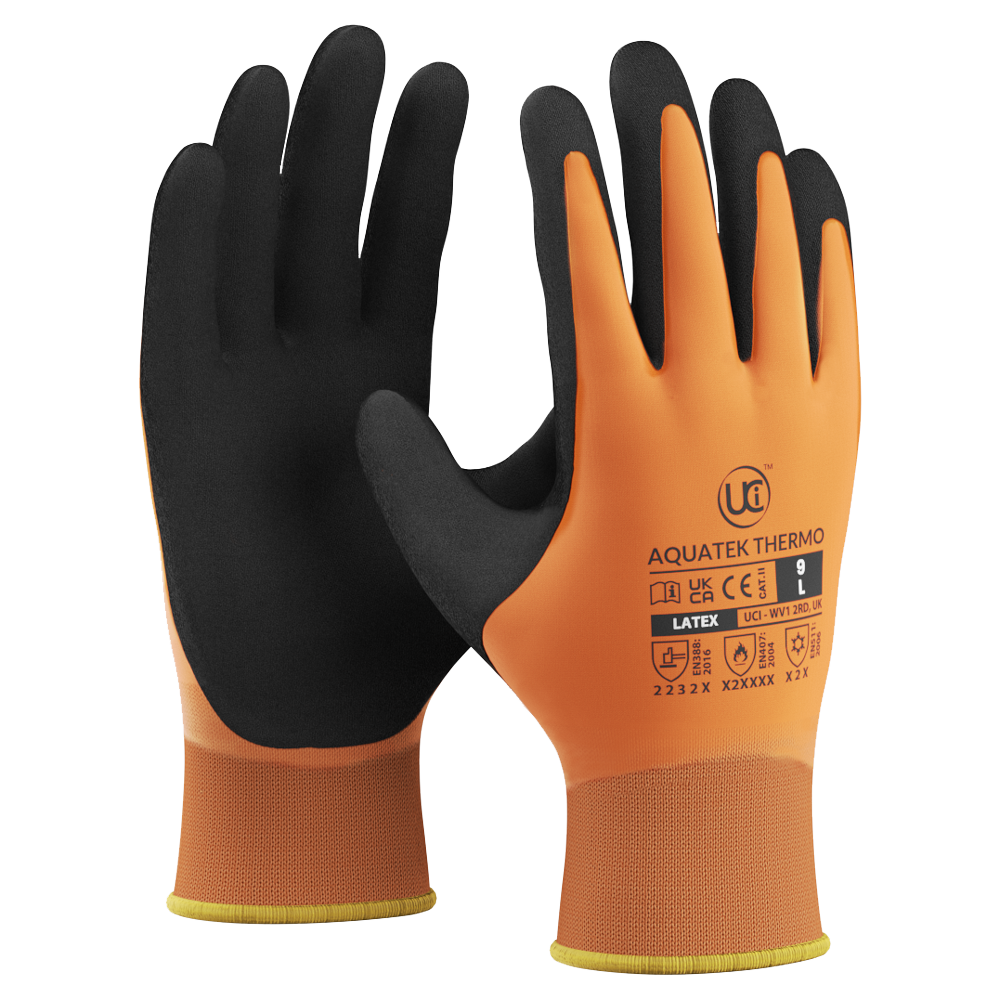Aquatek Thermo Dual Coated Latex Gloves (10 Pack)