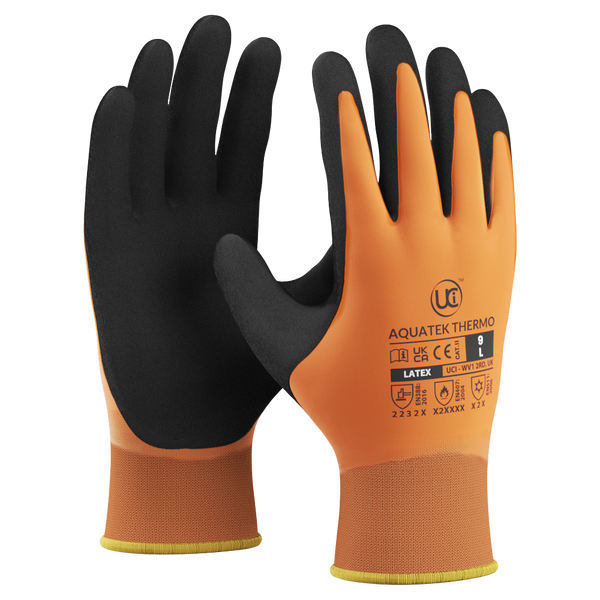 Aquatek Thermo Dual Coated Latex Gloves (10 Pack)