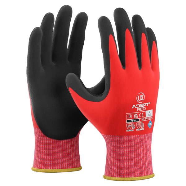 Adept Red NFT Palm Coated Gloves (10 Pack)