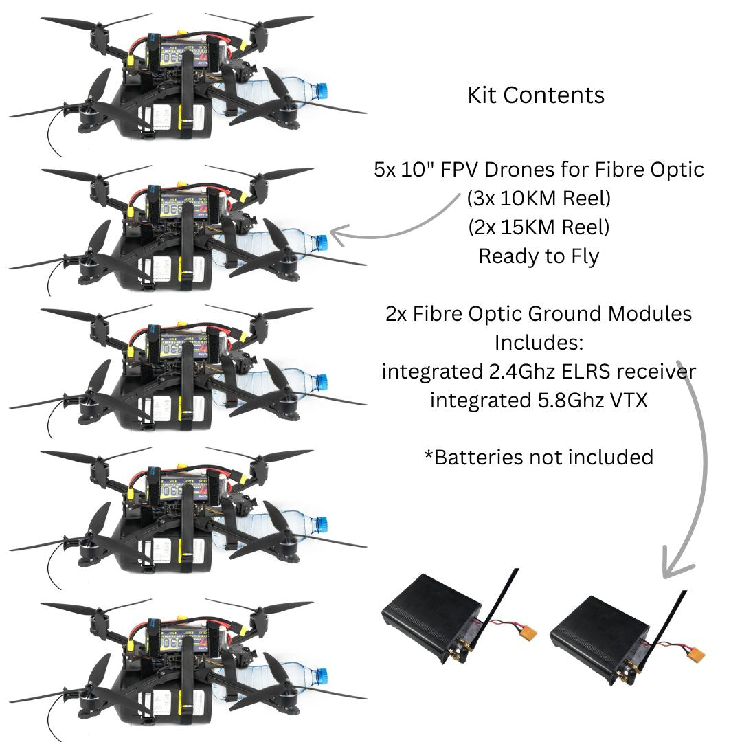 10" Fibre Optic FPV Drone Training Starter Kit (5x drones)
