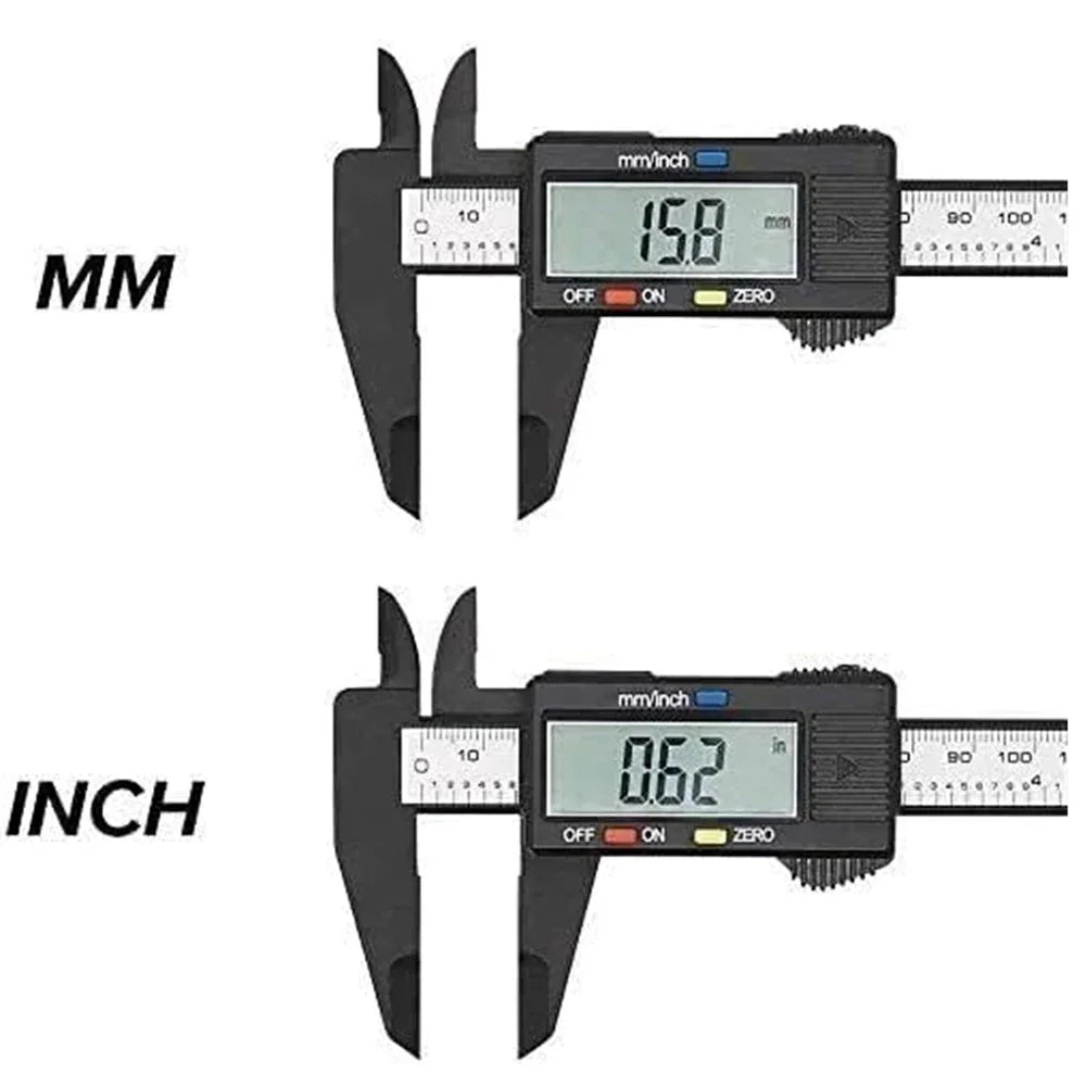 Electronic Digital Caliper Inch/Metric Conversion 0-6 Inch/150 Mm Carbon Fiber Gauge Micrometer Extra Large LCD Measuring Tool