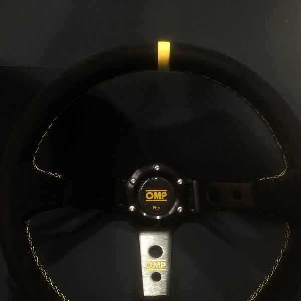 Drift 14Inch Universal OMP Steering Wheel Car JDM Racing Game Suede Leather OMP Steering Wheel Volantes For VW HONDA TOYOTA BMW