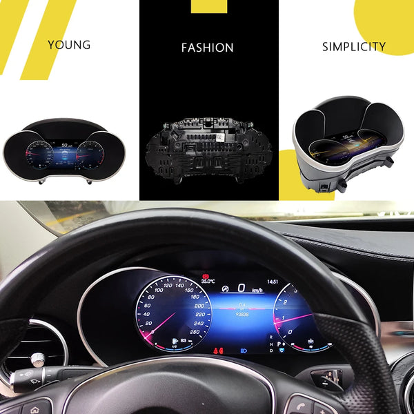 12.3 Inch For Mercedes Benz GLC C-Class C Class NGT 5.0  LCD Dashboard Screen Speedometer Instrument Upgrade Smart Cluster