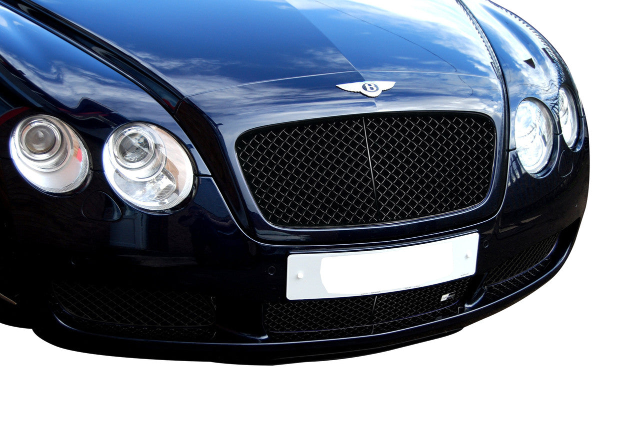 Zunsport Front Bumper Stainless Wire Mesh Black Grille - Bentley Continental GT Lower Grille Set - Part Number: ZBT10803B Black Finish