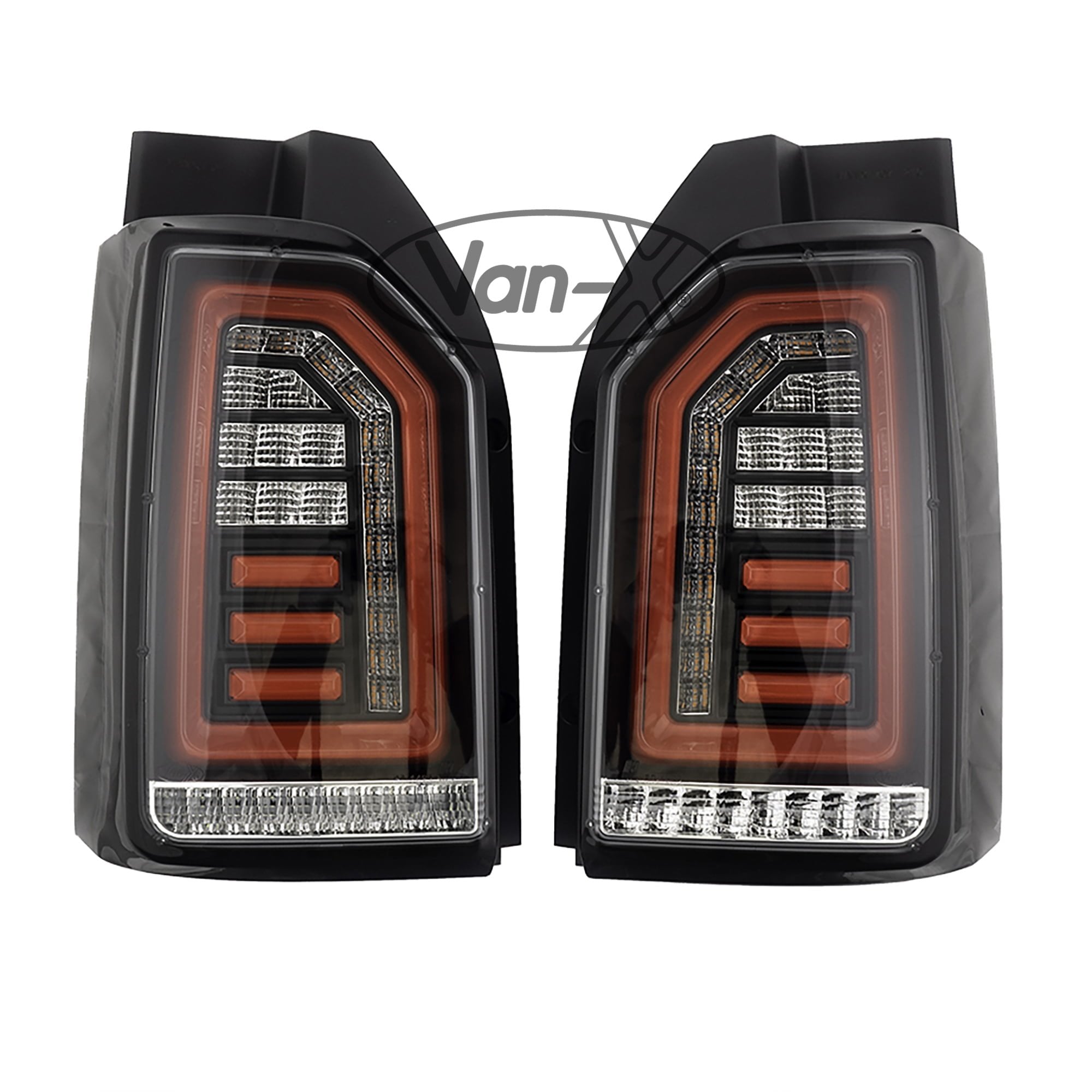 For VW T6 15-20 Transporter Tailgate LED Rear Lights Clear