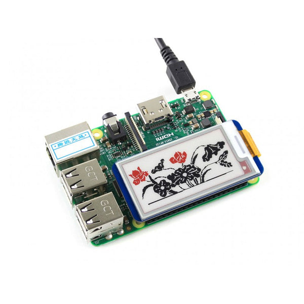 212x104, 2.13inch E-Ink display Three Colour HAT for Raspberry Pi