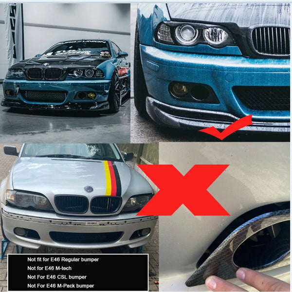 Carbon Fiber Fog Light Cover for BMW E46 M3 2001-2006 Glossy Black Fog Lights Grill Frame Surrounds Air Duct Fog Lamp Hood