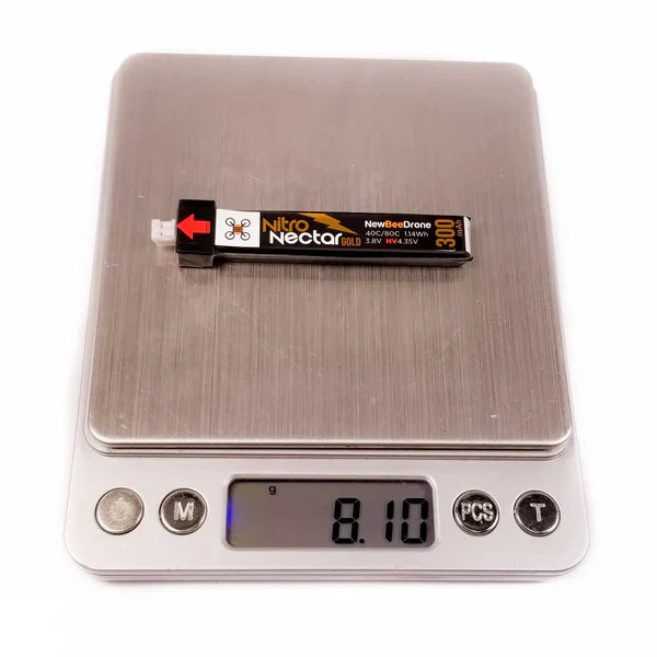 4-Pack NewBeeDrone Nitro Nectar Gold 300mAh 1S HV LiPo Battery with PH2.0