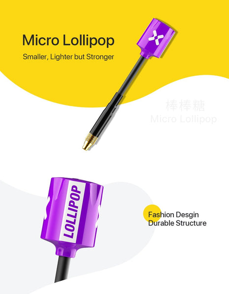 Foxeer Micro Lollipop 5.8G 2.5dBi Tiny FPV Omni Antenna (2pc)