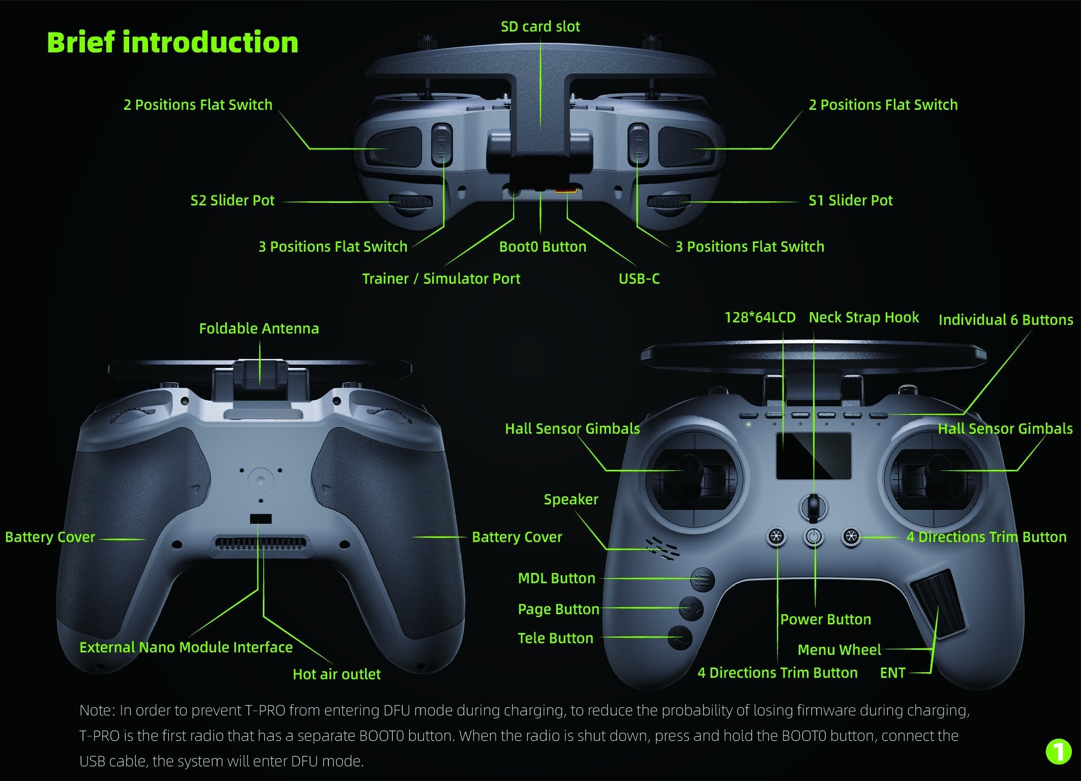 Jumper T-Pro Internal ELRS Module OpenTX RC Transmitter