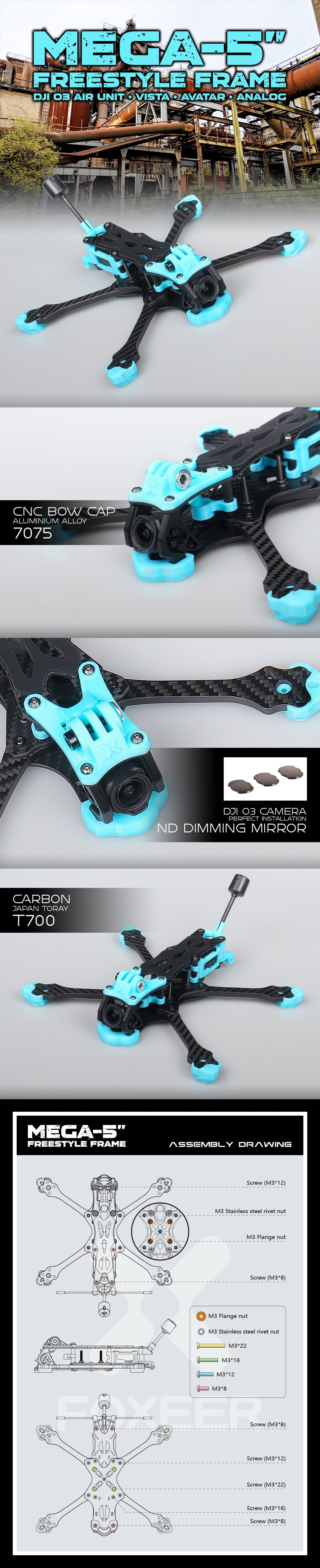 Foxeer Mega 5" HD Freestyle Frame