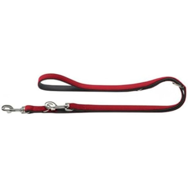 HUNTER Softie Art-Nubuk Nickel Training Lead Rope, 15 x 200 cm, Medium, Red/Nappa Black