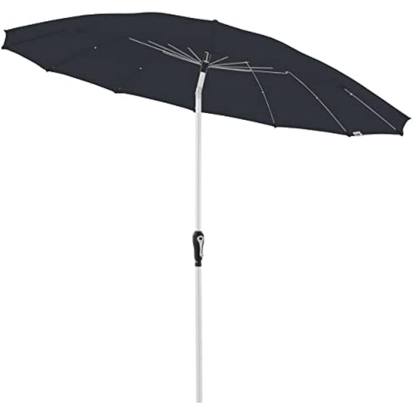 Doppler Asia Look SL-AZ Auto Tilt Parasol, 250 cm, Anthracite, Garden Umbrella, Bendable, Crank Umbrella with UV Protection 50+, Aluminium Crank Umbrella, Rain-Repellent Polyester Canopy