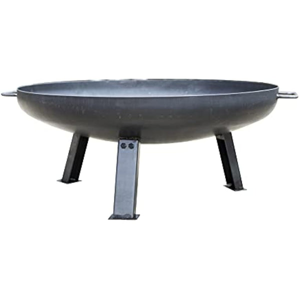 La Hacienda 55576 Pittsburgh Medium Firepit - Industrial Thick Steel - Patio Heater - 360 View - Log Burner, Oiled Steel, 33cm H x 85cm