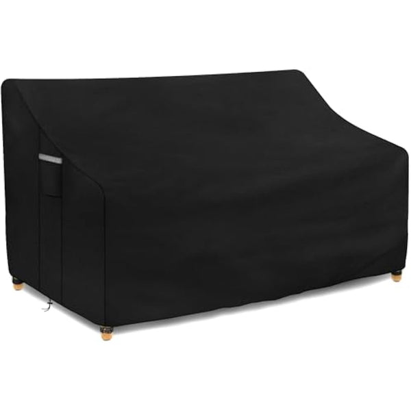 Dokon 2 Seater Garden Bench Covers Waterproof Heavy Duty 420D Oxford Fabric Windproof Anti-UV Outdoor Patio Bench Seat Cover with Air Vent, Garden Seat Covers - 134x66x63/89cm