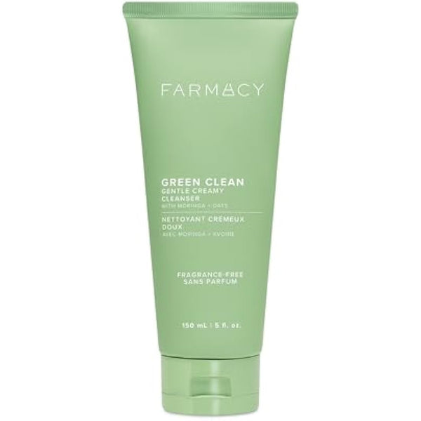 Farmacy Gentle Creamy Face Cleanser - Hydrating Facial Cleanser to Nourish + Help Remove Makeup + Impurities - Enriched with Aloe + Moringa Oil to Soothe, Purify + Refresh Skin - 150ml