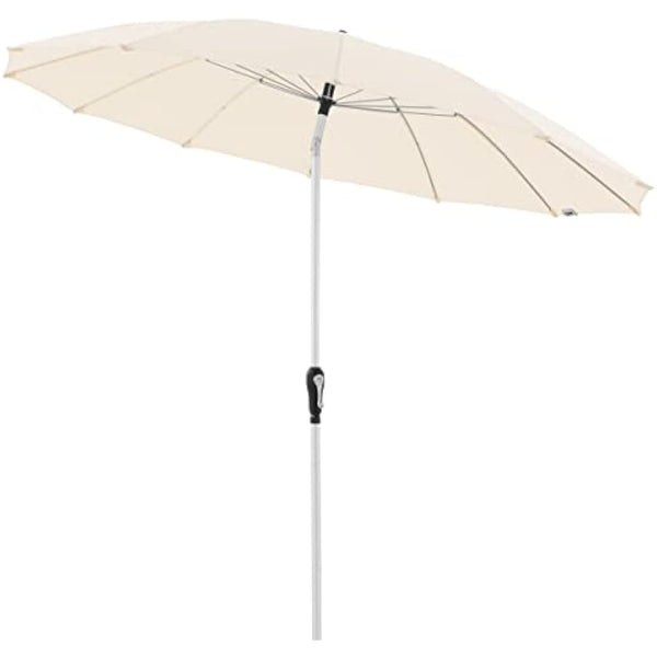 Doppler Parasol Asia Look SL-AZ Auto Tilt 250 cm Nature I Garden Umbrella Bendable I Crank Umbrella with UV Protection 50+ I Crank Umbrella Made of Aluminium I Rainproof Polyester Umbrella Roof