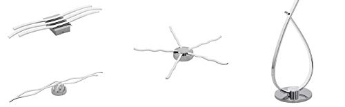 Eglo LED Ceiling Light Fitting Roncade, 3 lamp Kitchen and Living Room Lighting, Chrome-Coloured Aluminium, Steel and Plastic, Warm White