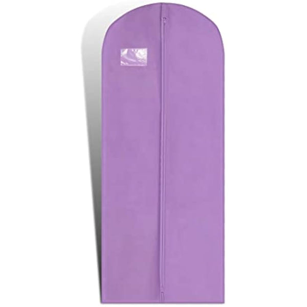 HOESH UK Women 60 & 72 Inches Breathable Bridesmaids Long Zip Wedding Dress Prom Gown Cover Garment Bags (Lilac, 24 x 72 inches)