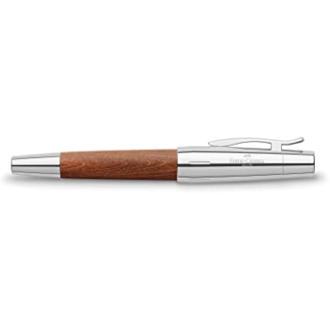 Faber-Castell E-motion 148202 Fountain Pen Wood/Chrome Nib EF Includes Gift Packaging Barrel Colour Brown/Silver