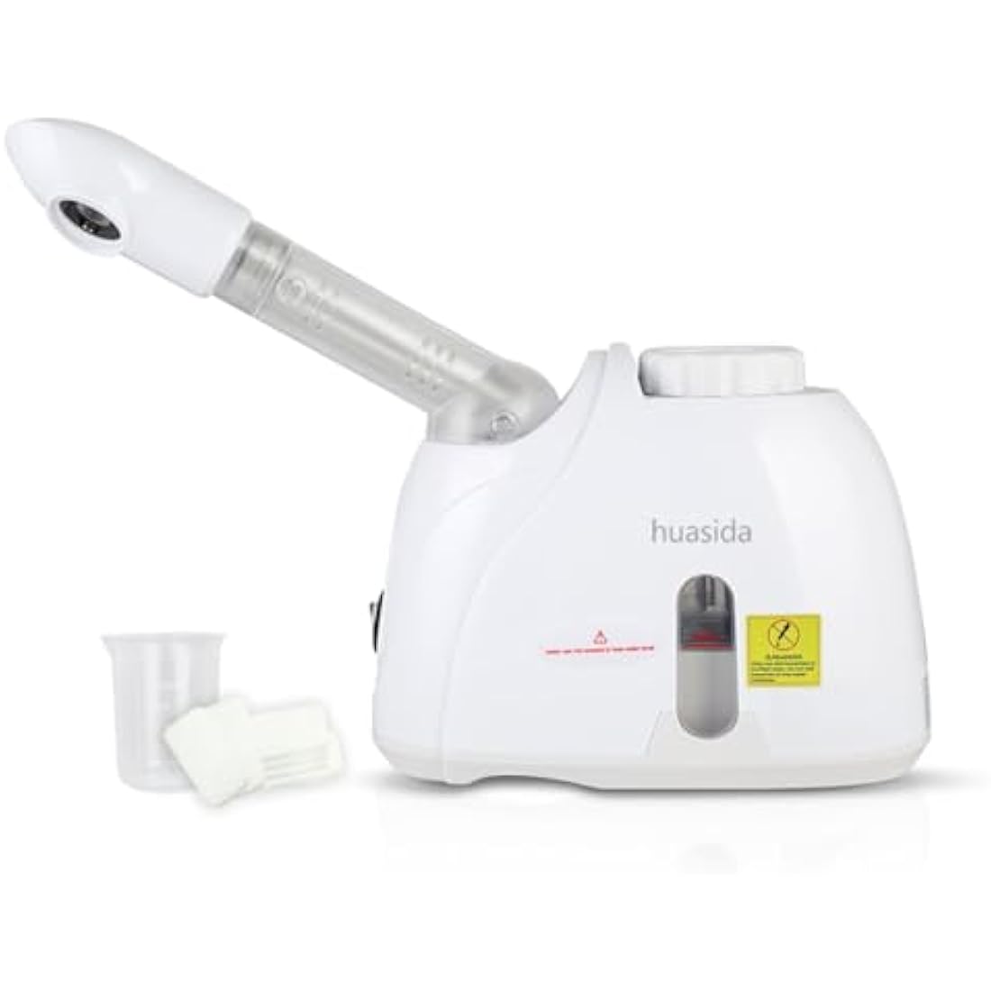 Facial Steamer Professional Spa Home Facial Steamer Sauna Pores Cleanse Warm Mist Moisturizing Beauty Instrument with Aromatherapy Design (White 80ml)