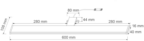 SEBSON® LED Bathroom Mirror Light 60cm, Mirror Lighting Cabinet Mounted + Clip On, Neutral White 4000K, 12W, 900lm, IP44-600x108x44mm