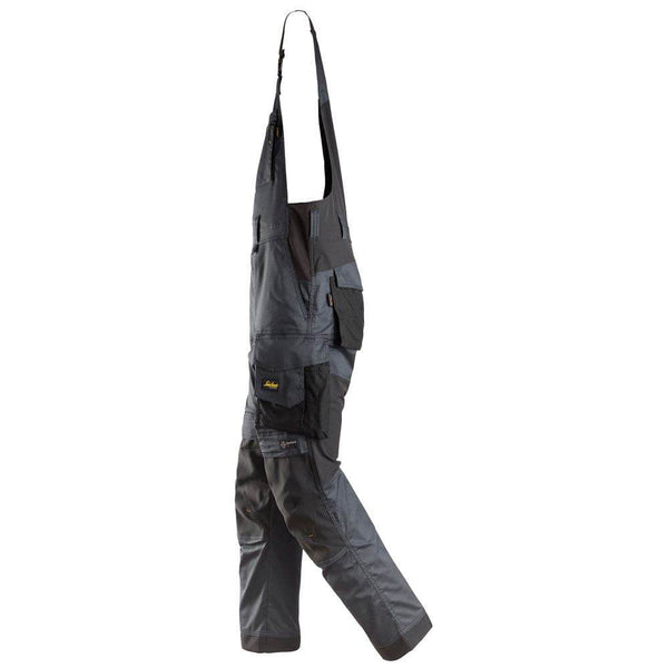 Snickers 6051 AllroundWork Stretch Bib & Brace Trousers Steel Grey, 41" Waist 30" Leg-Snickers 116