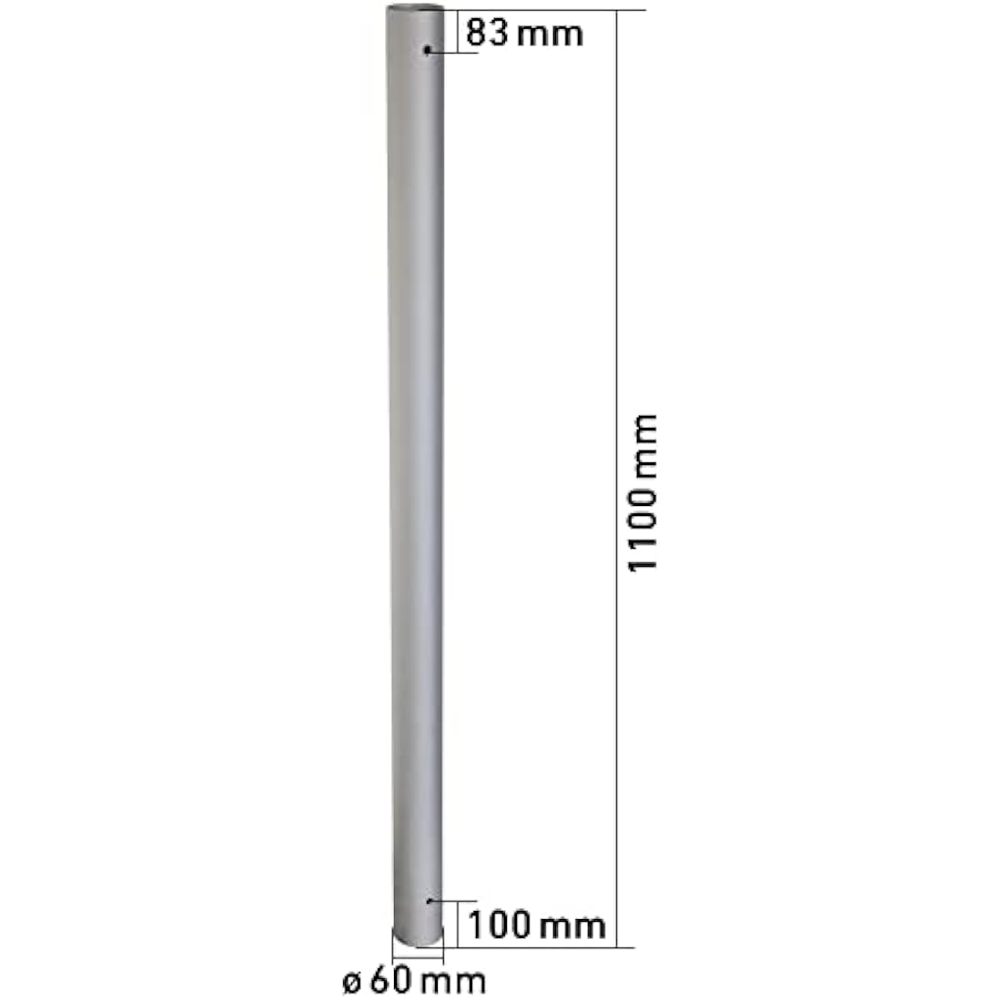 Windhager 10703 Premium Sun Sail Pole Height Adjustable Steel Pole for Sun Sail Rustproof Mast Height Max. 242.5 cm