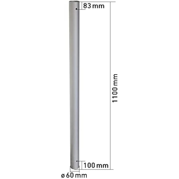 Windhager 10703 Premium Sun Sail Pole Height Adjustable Steel Pole for Sun Sail Rustproof Mast Height Max. 242.5 cm