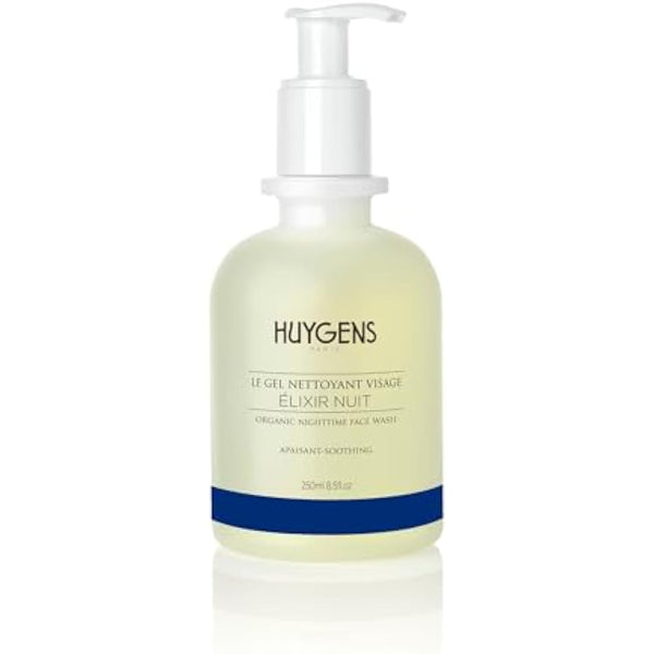 HUYGENS - Elixir Night Face Wash - Organic Certified - 250 ml - Infused with Rosewood & Lavender Essential Oils - Vegan - 100% Natural - Made In France