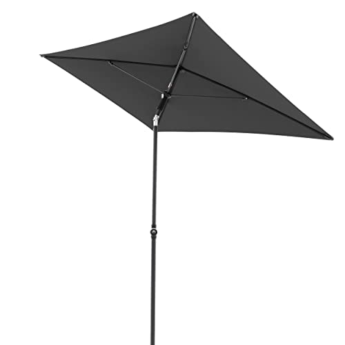 Doppler Rethink Parasol 180 x 120 cm in Dark Grey - Rectangular for Balcony and Patio - Sustainable Umbrella - Balcony Parasol with Hand Opener - With