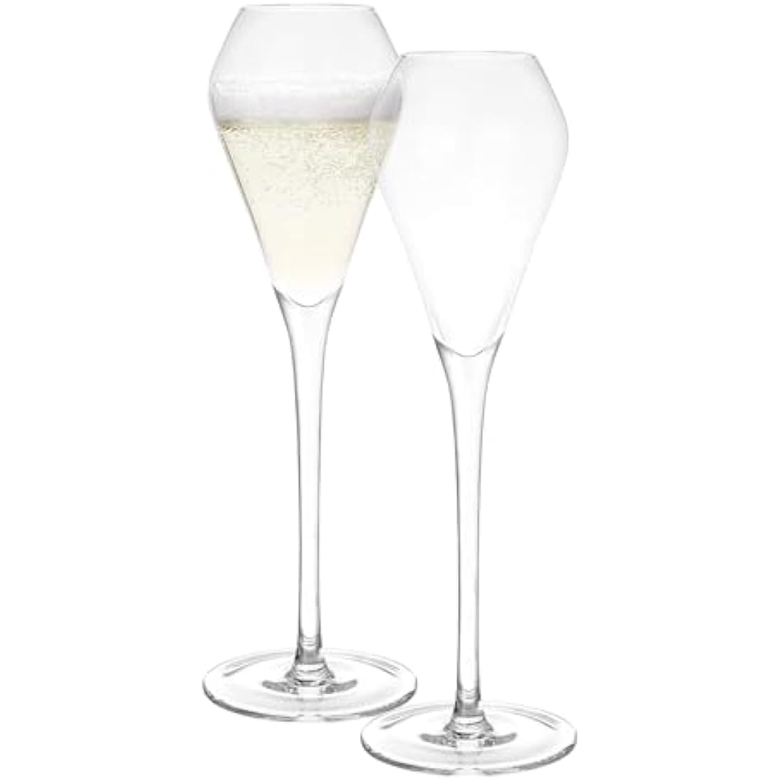 Katie Jayne 285ml 'Tulip' Champagne Flutes Set of 4 | Mouth-Blown Glass Set for Prosecco & Cocktails | 4 Large Modern Glasses for Home Bars, Weddings & Parties | Gift-Boxed, Handmade Drinking Glasses