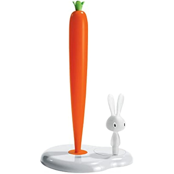 Alessi Bunny and Carrot ASG42 W - Design Kitchen Roll Holder in Thermoplastic Resin, White