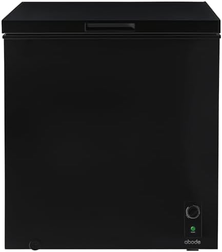 Abode Freestanding Black Chest Freezer 198L with Removable Wire Basket & Counter Balance Lid, Adjustable Thermostat, Suitable for Garages & Outbuildings A198CF0E1B