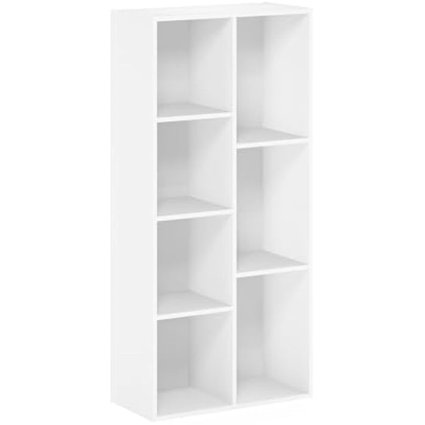 Furinno Luder 7-Cube Reversible Open Shelf, White