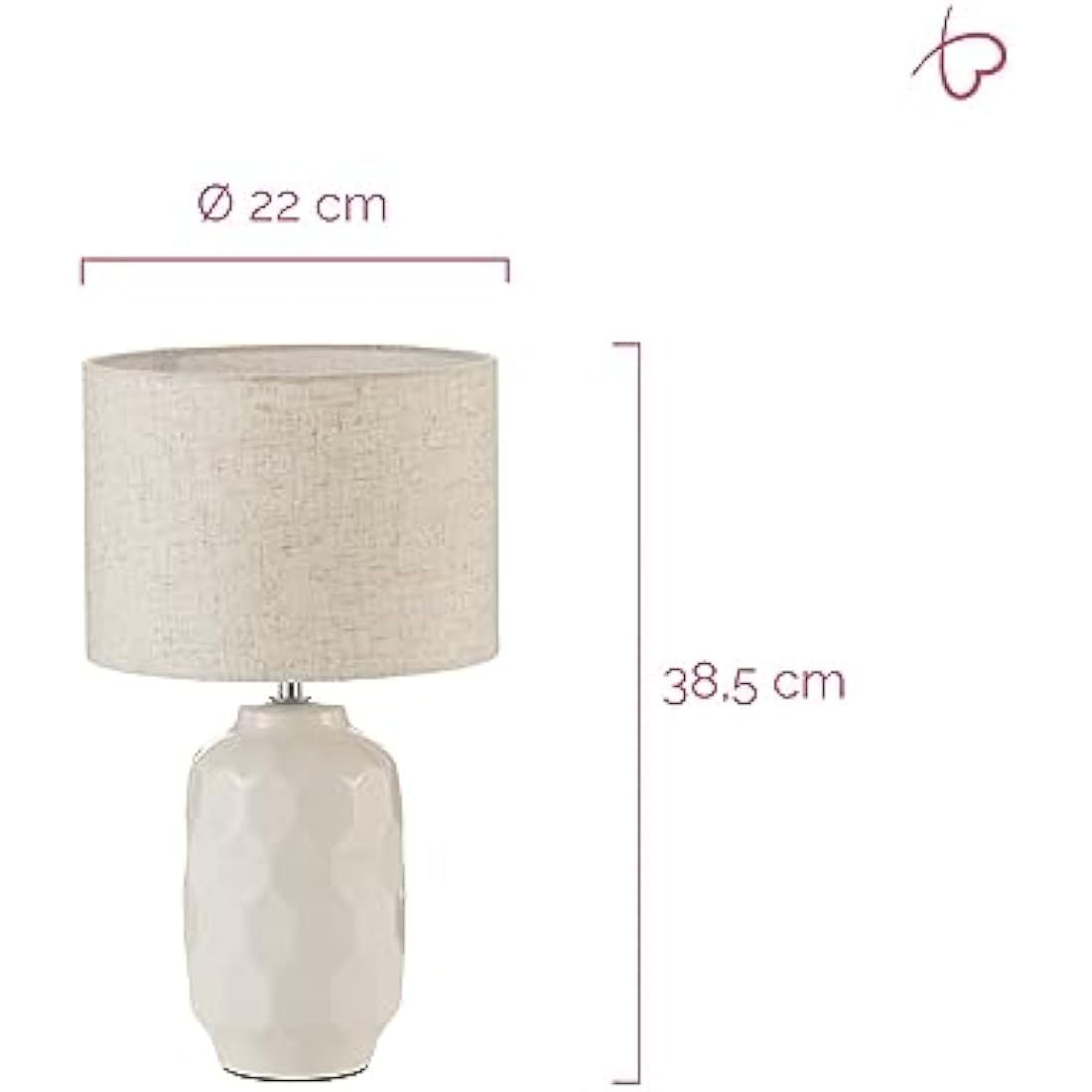 Pauleen 48330 Table luminaire Glowing Soul E14 max. 20W Cream, Terrazzo Fabric, Ceramic