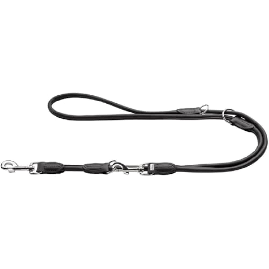 HUNTER Round and Soft Nickel Training Lead Rope, 10 cm x 200 mm, Large, Nappa Black