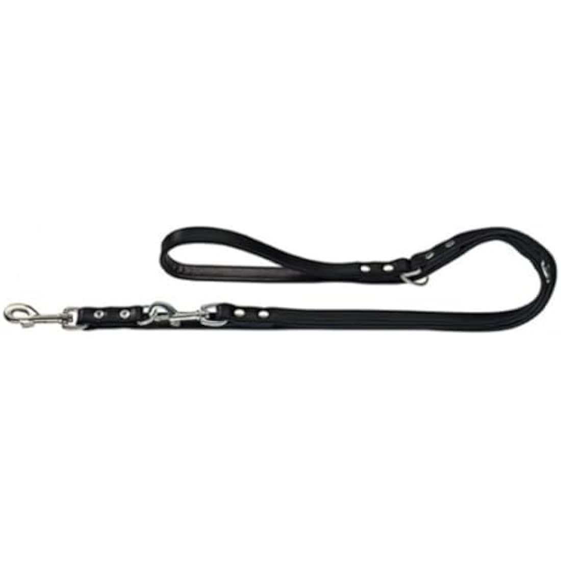 HUNTER Nickel-Plated Split-Leather Basic Training Lead Rope, 18 x 200 cm, Large, Black/Nappa Black