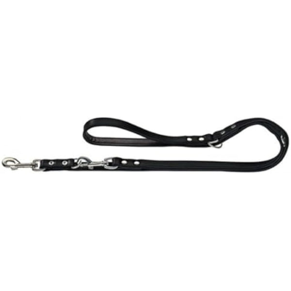 HUNTER Nickel-Plated Split-Leather Basic Training Lead Rope, 18 x 200 cm, Large, Black/Nappa Black