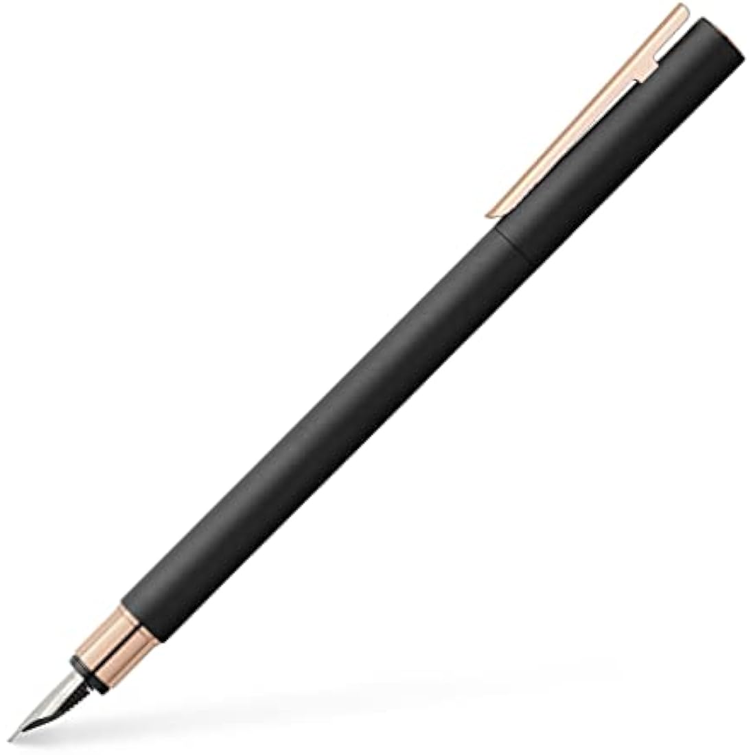 Faber-Castell Neo Slim 343101 Fountain Pen Metal Nib Width F Black with Rose Gold