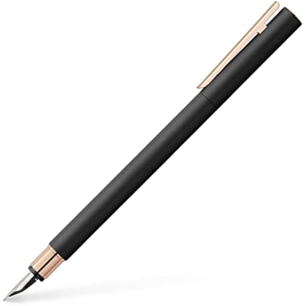 Faber-Castell Neo Slim 343101 Fountain Pen Metal Nib Width F Black with Rose Gold