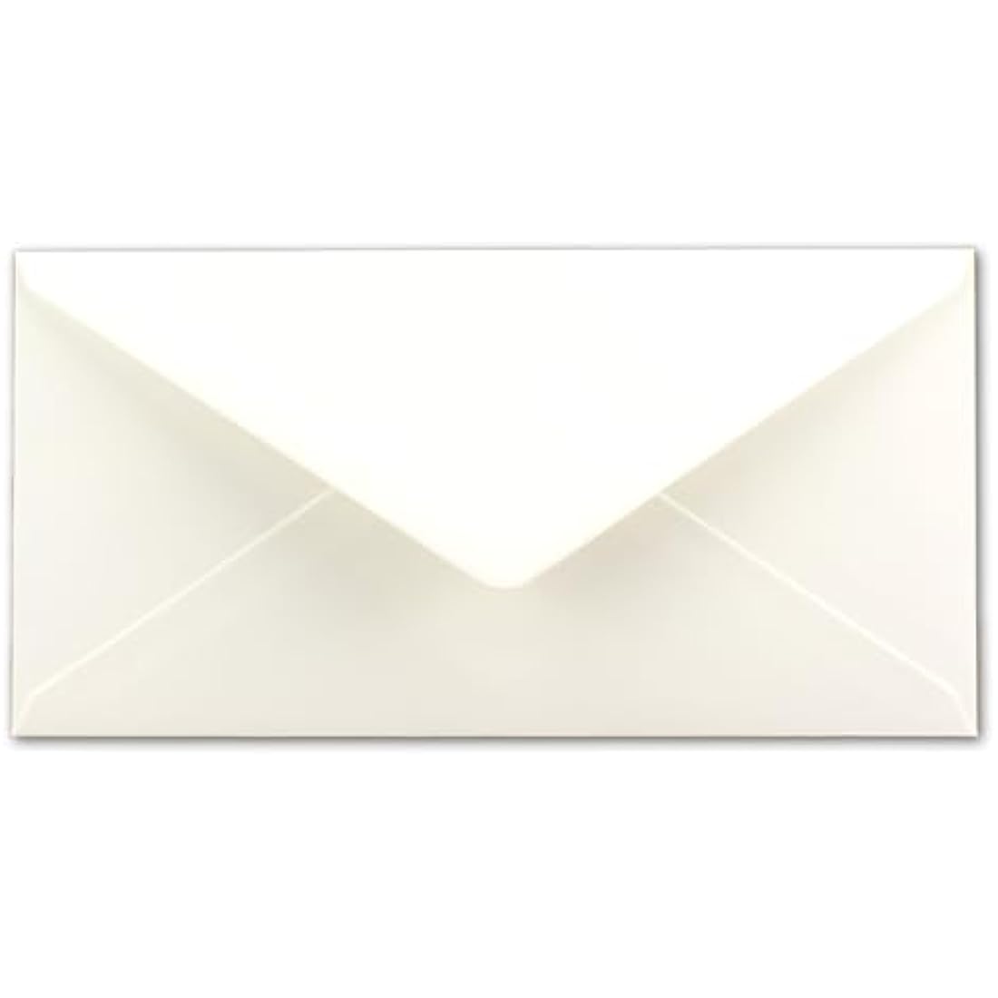 Gummed Envelopes | DL Format 110 x 220 mm | Completely Coloured Paper | Postal Envelopes Without Window | Ideal for Christmas, Greetings & Invitations | FarbenFroh Series 150 Umschläge Natural White