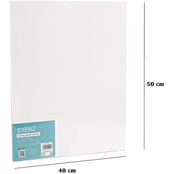 Exerz 40x50cm Canvas Panels 6pcs/ 3mm Artist Canvas Board Blank/ 280gsm 100% Cotton/Triple Primed/Acid Free/Medium Grain - Oil & Acrylic Painting for Artists at All Levels