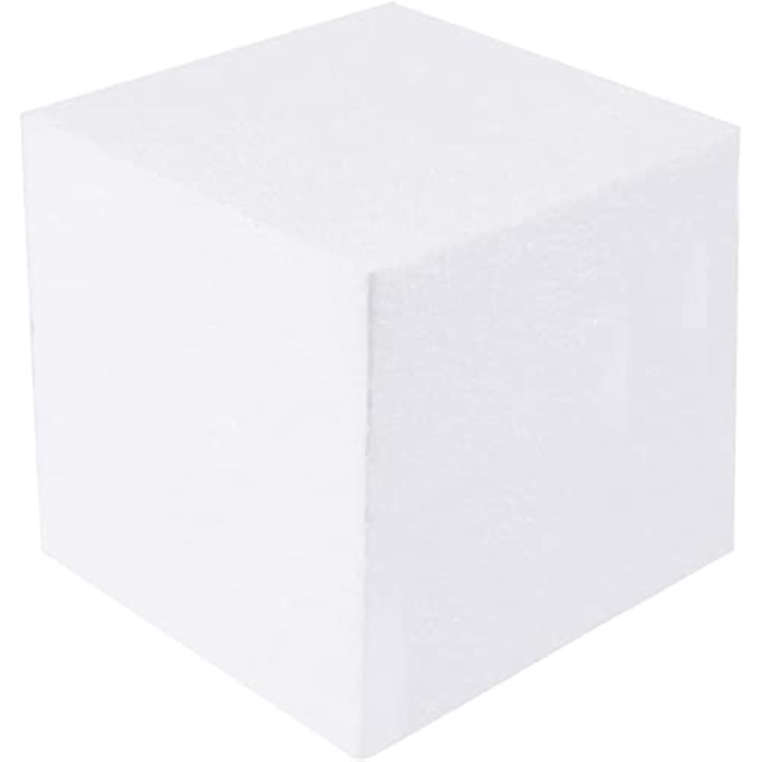 4 Pack Foam Cube Squares for Crafts - Polystyrene Blocks for DIY Projects, Models, Arts Supplies (15.2 x 15.2 x 15.2 cm, White)