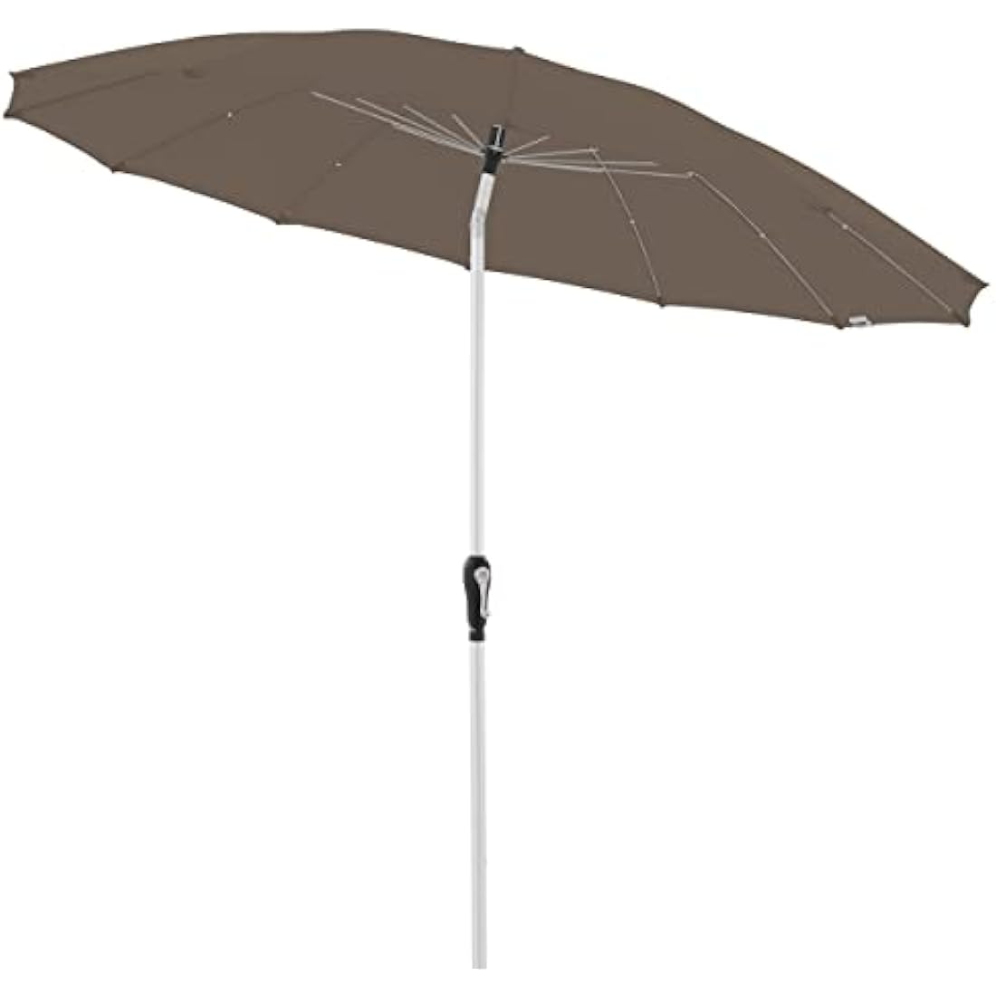 Doppler Parasol Asia Look SL-AZ Auto Tilt 250 cm Greige-Taupe I Garden Umbrella Bendable I Crank Umbrella with UV Protection 50+ I Crank Umbrella Made of Aluminium I Rainproof Polyester Umbrella Roof
