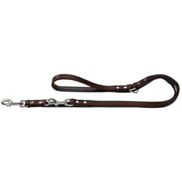 HUNTER Nickel-Plated Split-Leather Basic Training Lead Rope, 18 x 200 cm, Large, Brown/Nappa Black