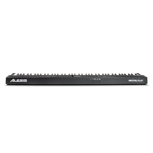 Alesis 88 Key Keyboard Piano with 480 Sounds, Speakers, USB MIDI, Sheet Music Tablet Rest, Power Adapter and Piano Lessons for Beginners