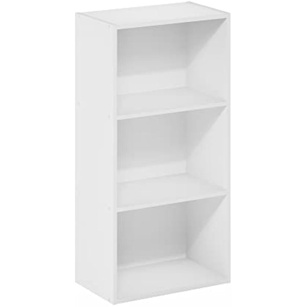 Furinno Luder 3-Tier Open Shelf Bookcase, White