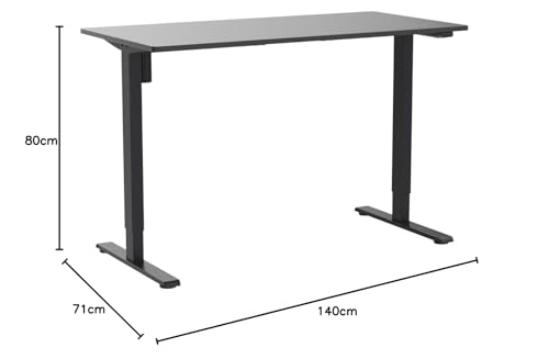 FLEXISPOT ONE PIECE Electric Standing Desk Height Adjustable Sit Stand Up Desk for Home Office with Memory Smart Pannel (100 * 60cm Black Frame+ Black Desktop)